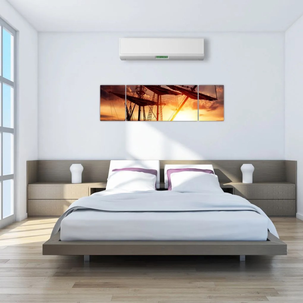 Obraz - Starożytny statek piracki (170x50 cm)