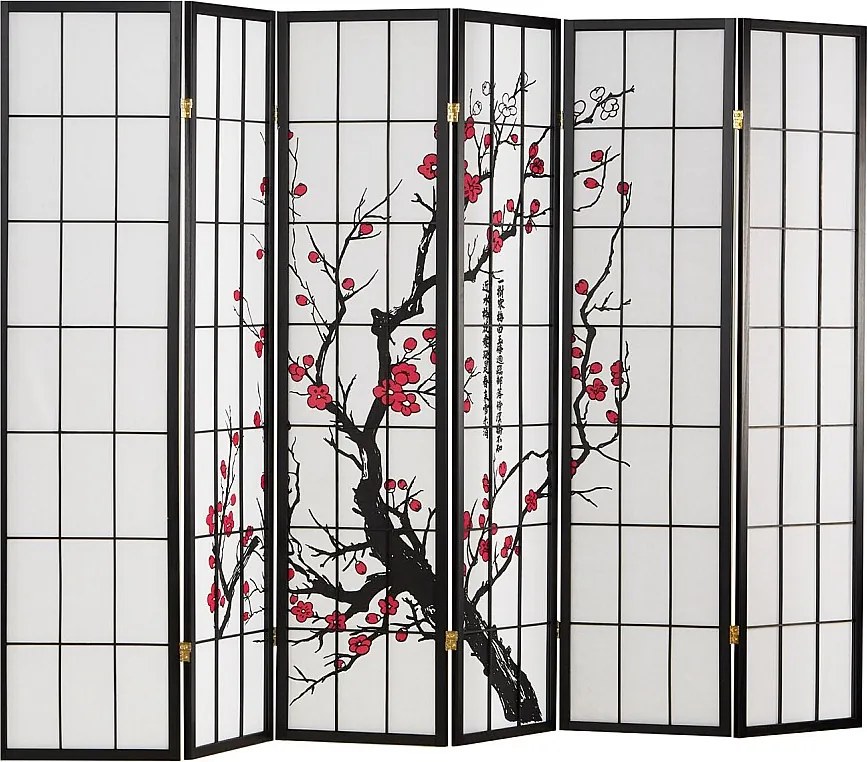 Przegroda pokojowa 179x264x2 cm czarna Shoji