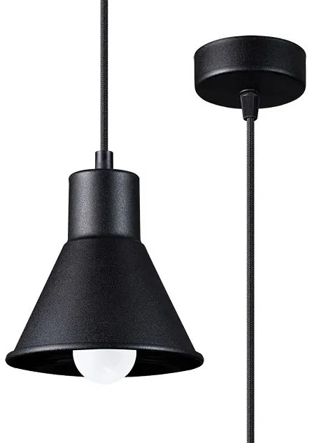 Czarna lampa wisząca w stylu loft - S166-Melvi