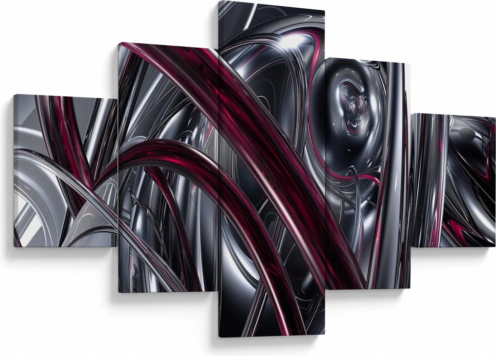 Obraz szarej abstrakcji (125x70 cm)