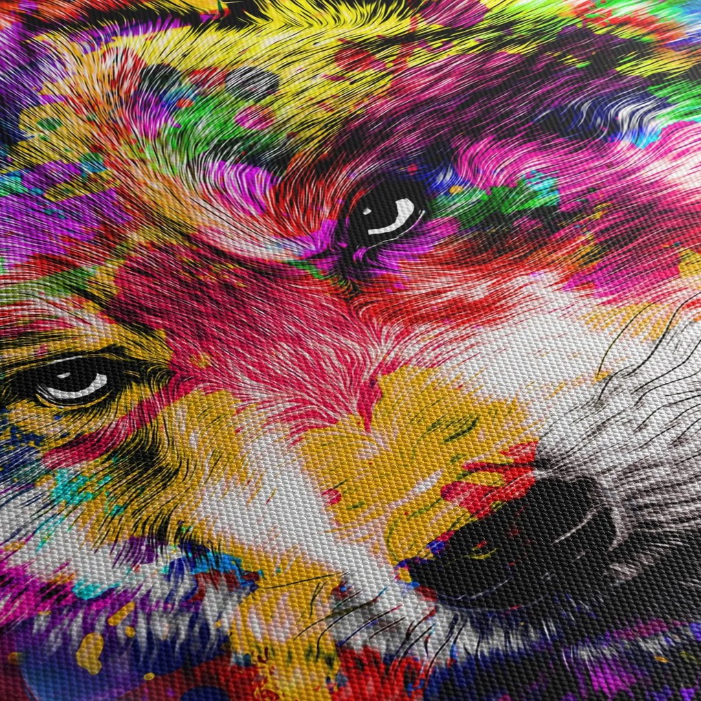 Obraz - Wilk z graffiti (70x50 cm)