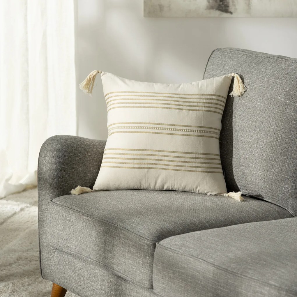 Poszewka na poduszkę Linea Sand Tassel 45x45 cm