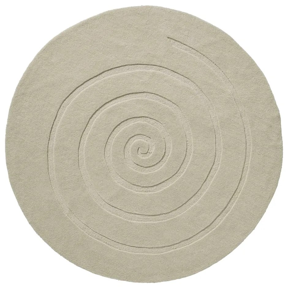 Kremowy wełniany dywan Think Rugs Spiral, ⌀ 140 cm