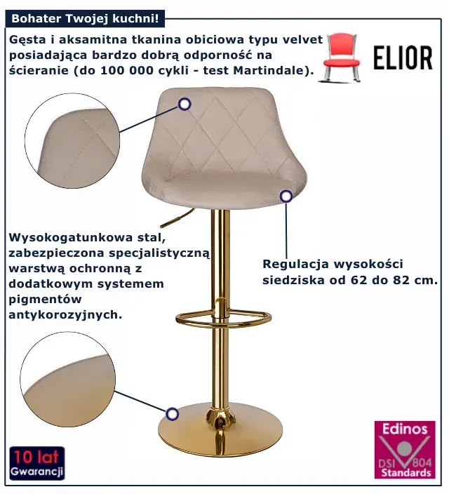 Beżowy hoker z oparciem T5-K18