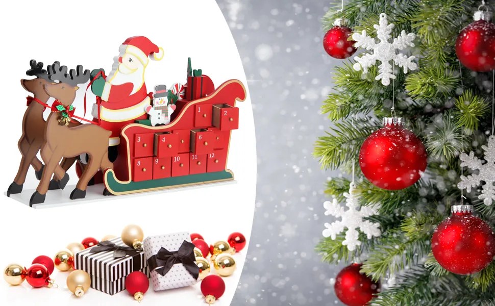 Kalendarz adwentowy NIKOLAS, 52x31x13cm, wielokolorowy Spielwerk