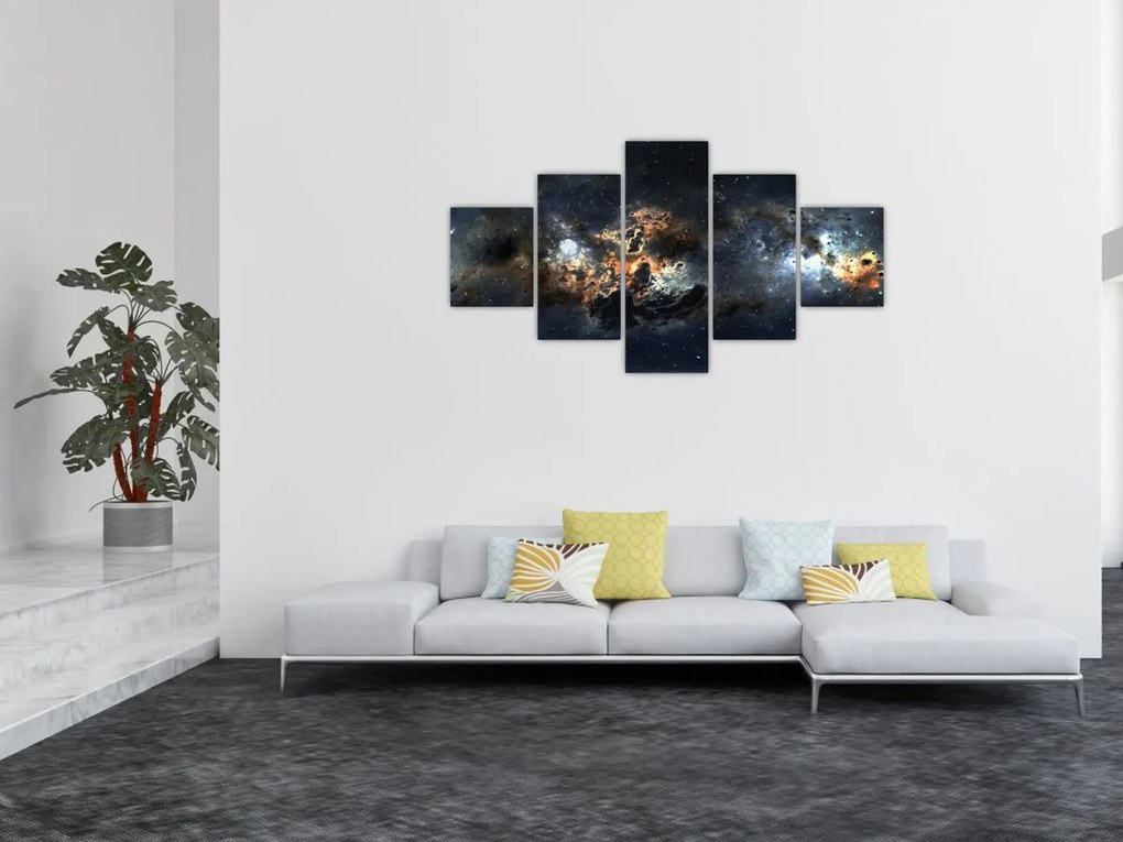 Obraz - Wszechświat z mgławicą (125x70 cm)