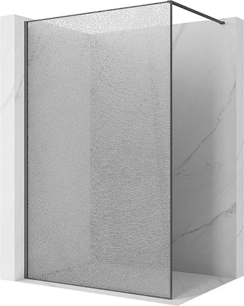 Mexen Kioto ścianka prysznicowa Walk-in 160 x 200 cm, crackle transparent 12 mm, gun gray szczotkowany - 800-160-101-66-04-X