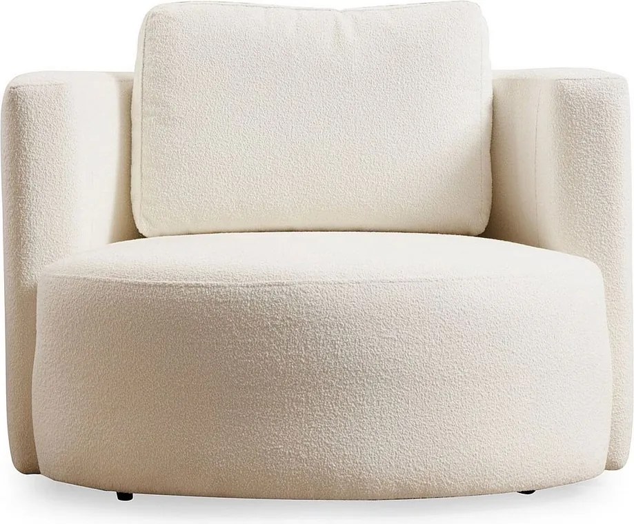 Elegancki fotel, kolor kremowy, rama z drewna bukowego i płyty wiórowej, 105 x 100 x 71 cm | 100% poliester, 2 poduszki w zestawie, tkanina nadająca się do prania