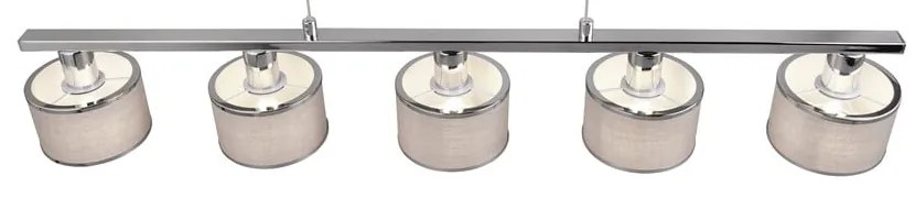 Lampa wisząca w beżowo-srebrnym kolorze z tekstylnym kloszem Kaprun – Trio