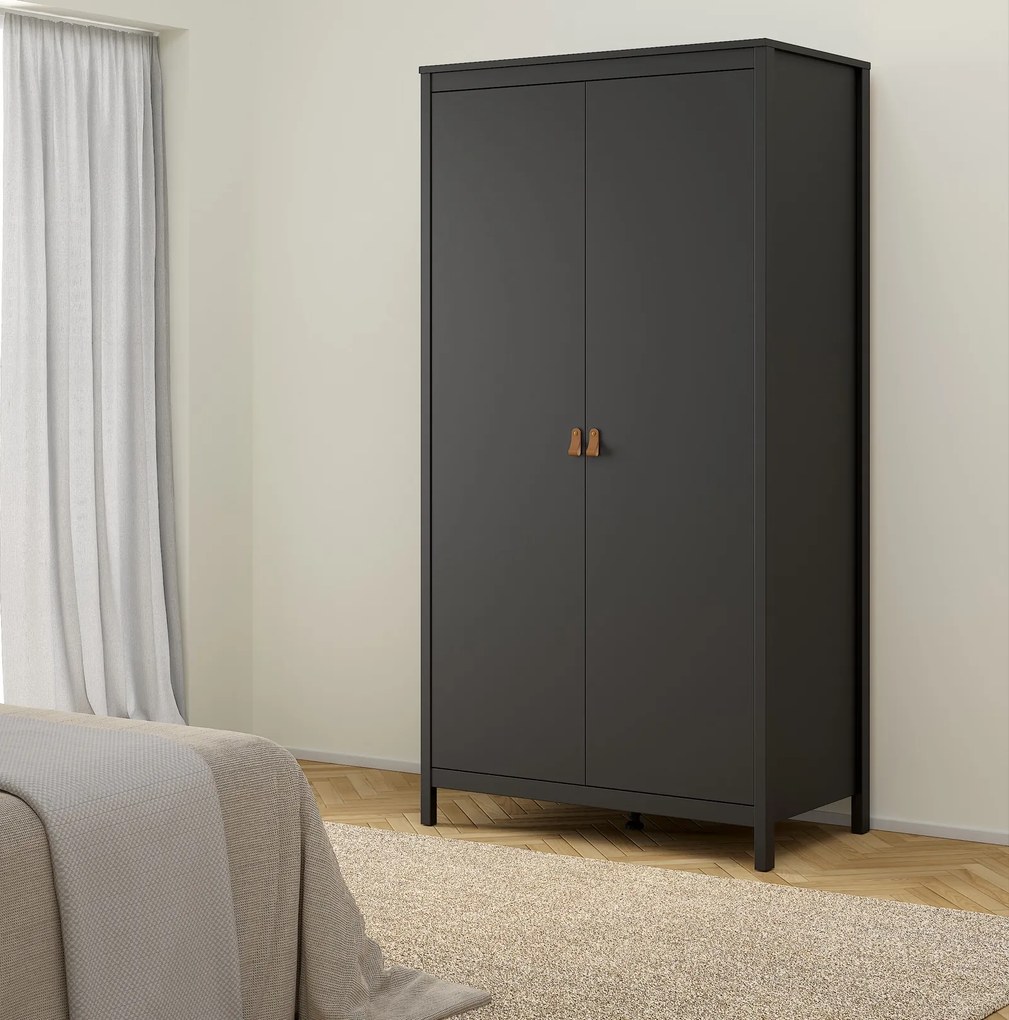Dwudrzwiowa szafa ubraniowa Madrid 2D czarny mat