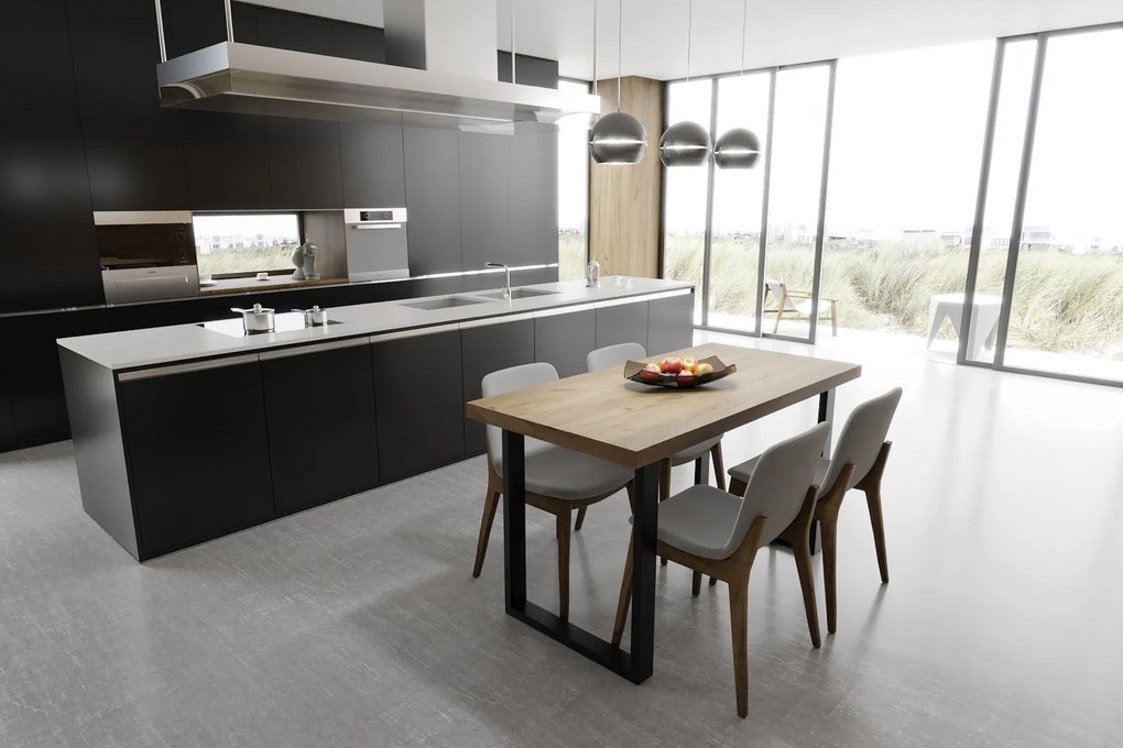 Stół kuchenny w stylu industrialnym Vini 135x65 craft złoty