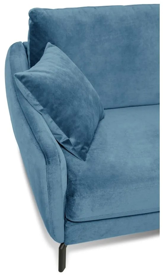 Niebieska sofa z aksamitnym obiciem Scandic Magic, szer. 230 cm