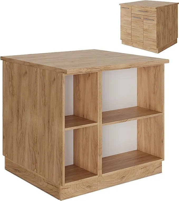 Wyspa kuchenna złoty dąb energetyczny 90x60x82 fame-line