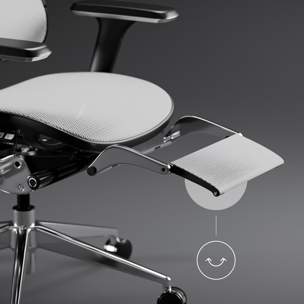 Fotel biurowy z podnóżkiem Diablo V-Master, zgodny z normą BHP, kolor czarno-biały