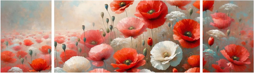 Obraz - Obraz z makami (170x50 cm)