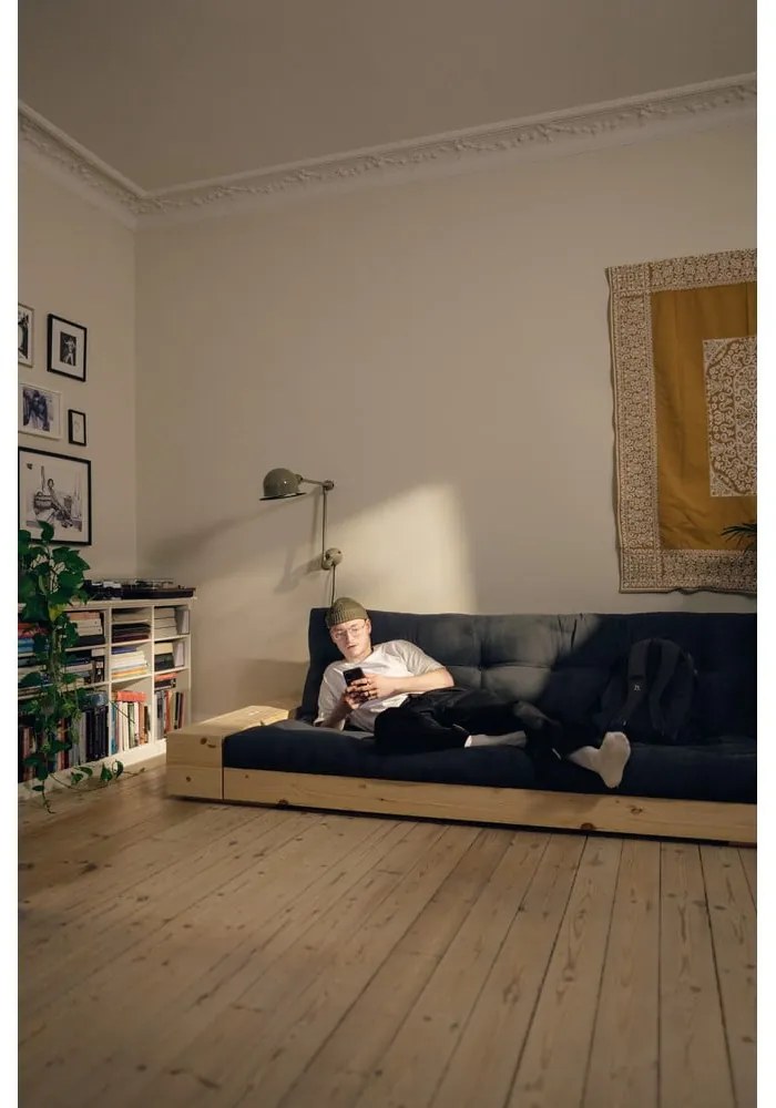 Antracytowa sztruksowa rozkładana sofa 244 cm Base – Karup Design