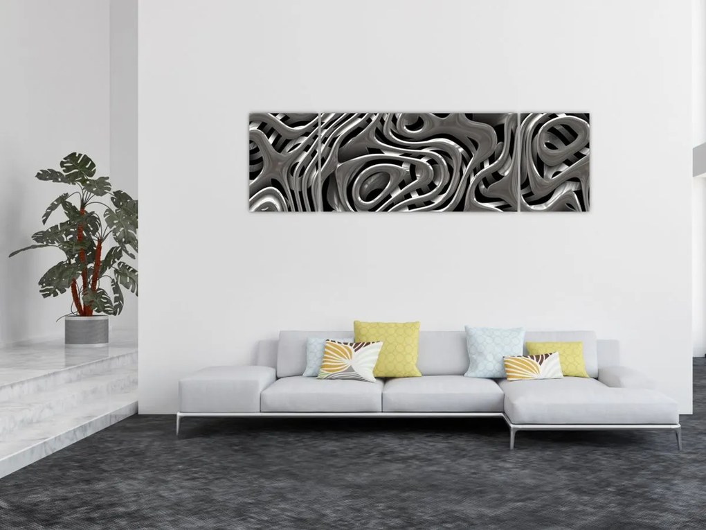 Obraz - Metaliczna abstrakcja (170x50 cm)