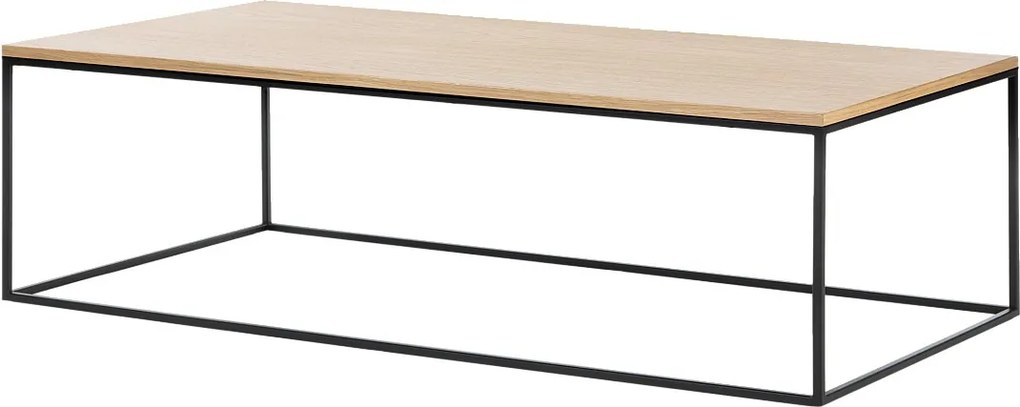 Stolik kawowy Kafibor noo.ma - stal nierdzewna i fornir, 100x50x29 cm