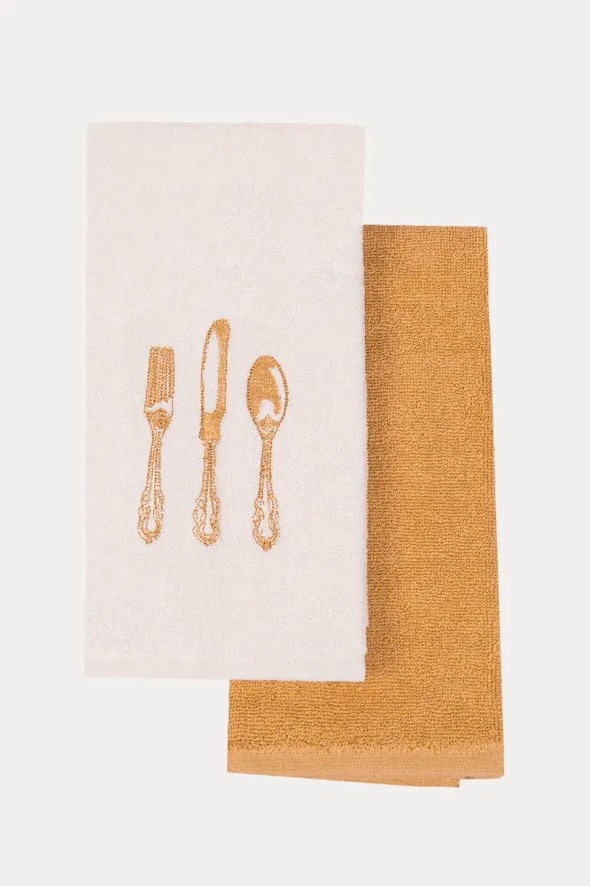Ręczniki kuchenne HOME, 2 szt Kremowy / Beżowy Zestaw (2szt., 40x60 cm)