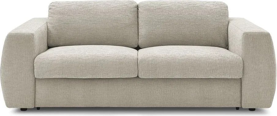 Beżowa sofa do spania/rozkładana z tkaniny szenilowej 240 cm Hugo – Bobochic Paris