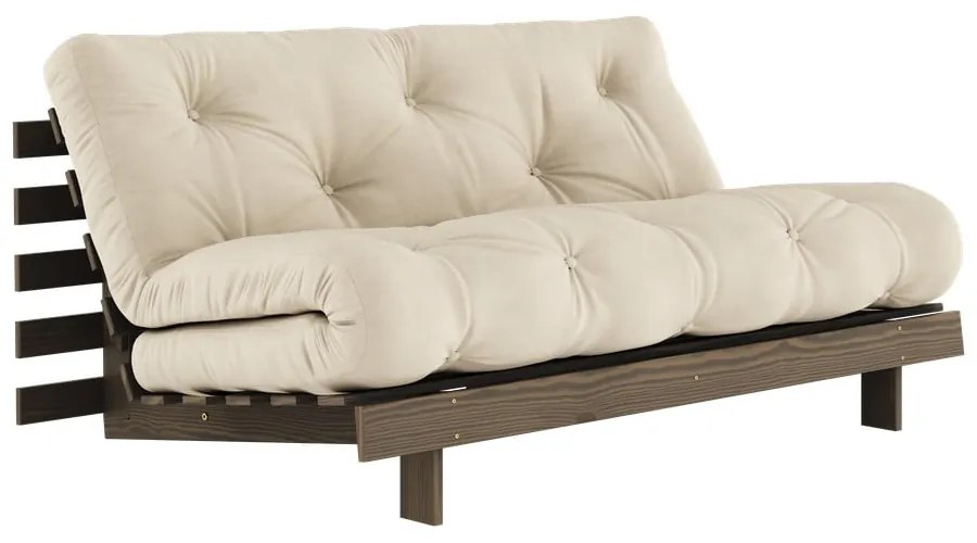 Beżowokremowa rozkładana sofa 160 cm Roots – Karup Design