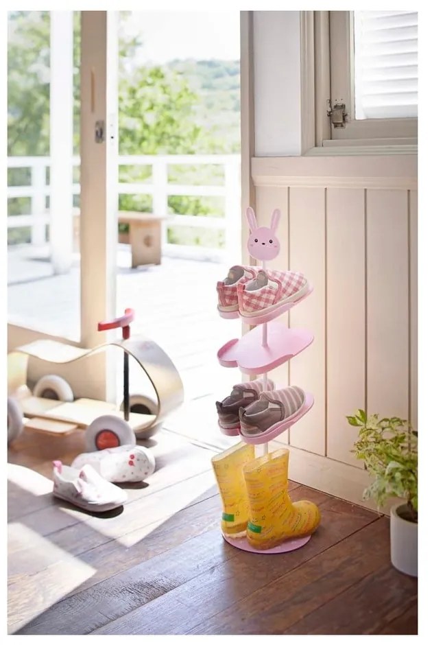 Różowy stojak na buty dziecięce YAMAZAKI Kid's Shoe Rack