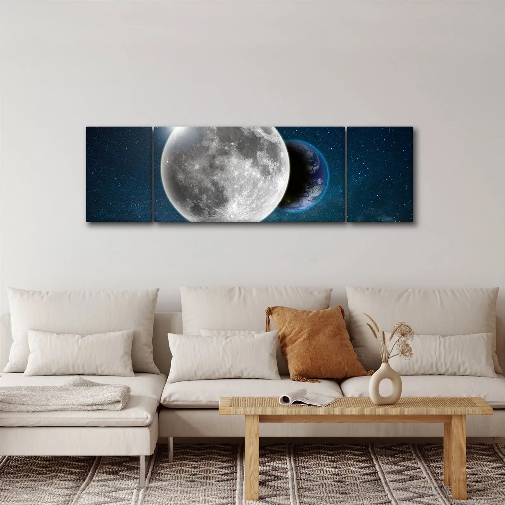 Obraz - Ziemia w zaćmieniu Księżyca (170x50 cm)