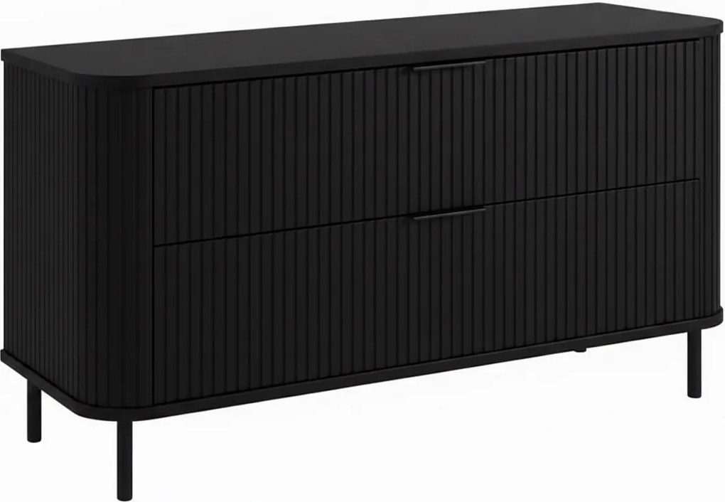 Szafka łazienkowa stojąca z szufladami i metalowymi nóżkami, kolor Czarny, uchwyt czarny, nóżki czarne, 120 x 41,5 x 66,7 cm