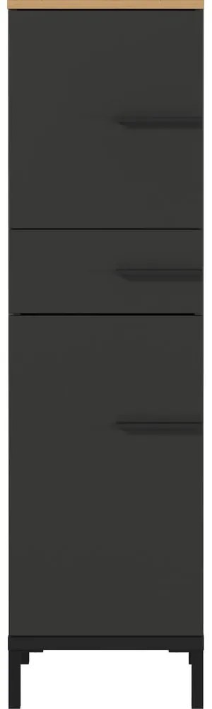 Ciemnoszara szafka łazienkowa w dekorze dębu 34x123 cm Yonkers – Germania