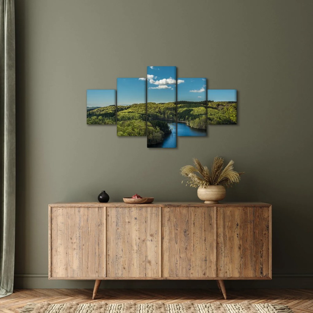 Obraz - Jezioro w lesie (125x70 cm)