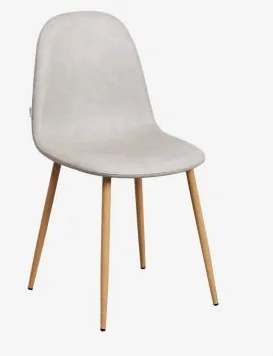 Zestaw 2 Krzeseł Jadalnianych Glamm Drewno Naturalne & Sztucznej Skóry Iron & Polipiel - Sklum