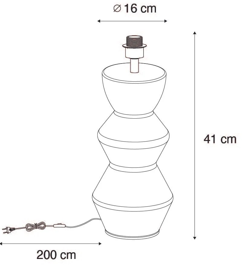 Designerska lampa stołowa czarna ceramiczna 16 cm bez klosza - Alisia