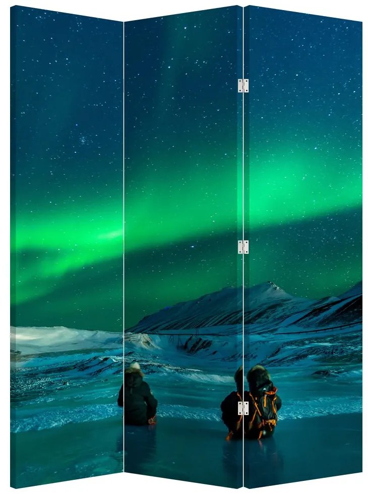Parawan - Ludzie przy zorzy polarnej (126x170 cm)