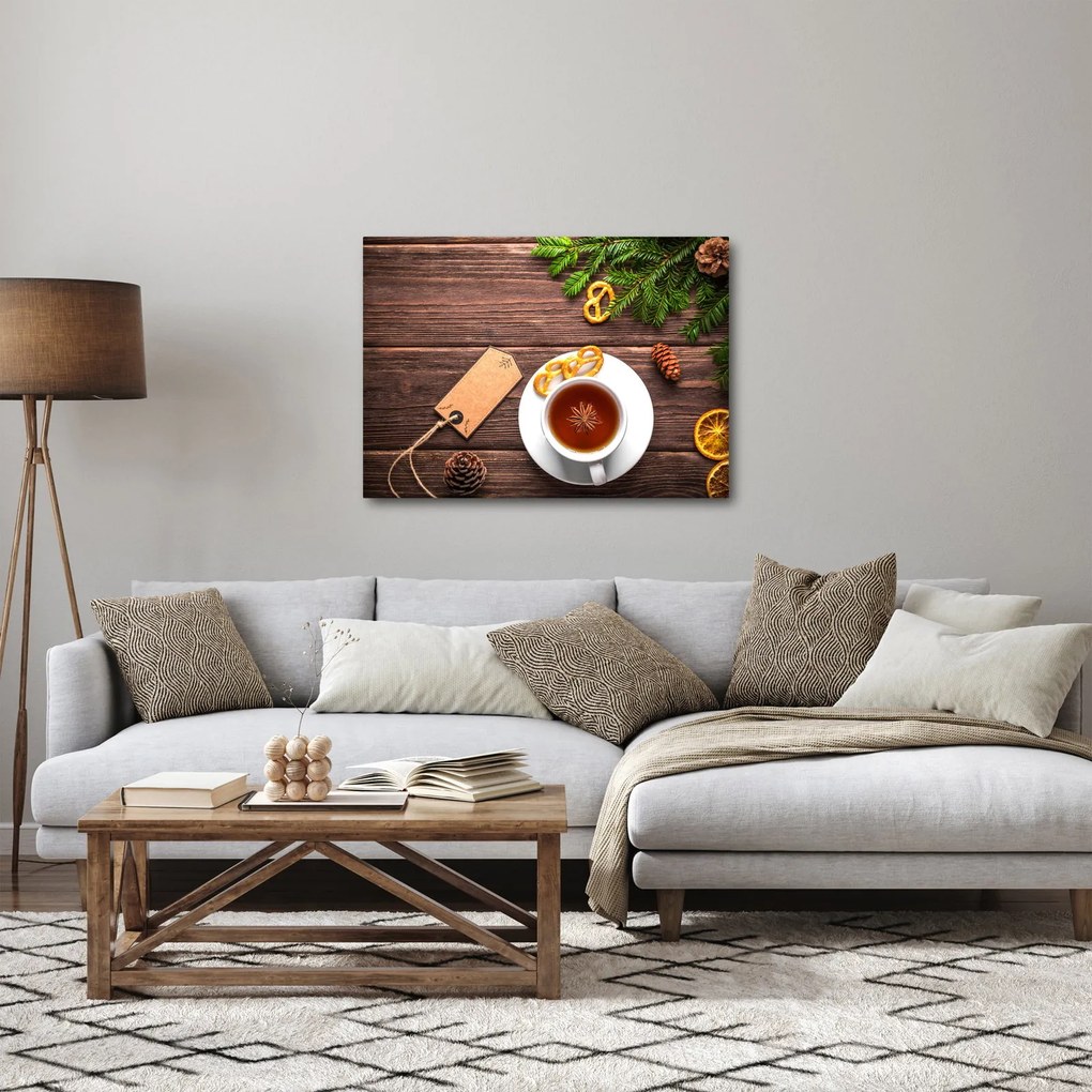 Obraz - kubek z dekoracjami (70x50 cm)