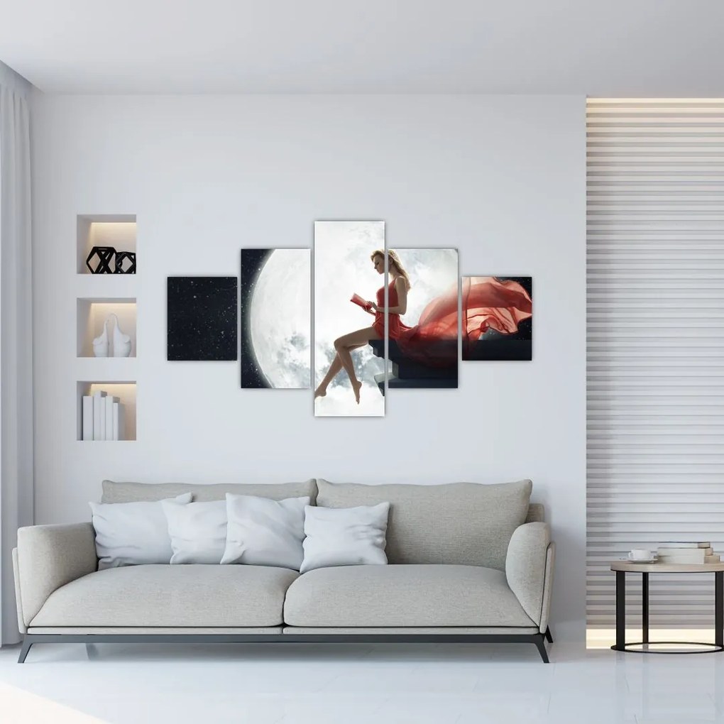 Obraz - Kobieta w świetle księżyca (125x70 cm)