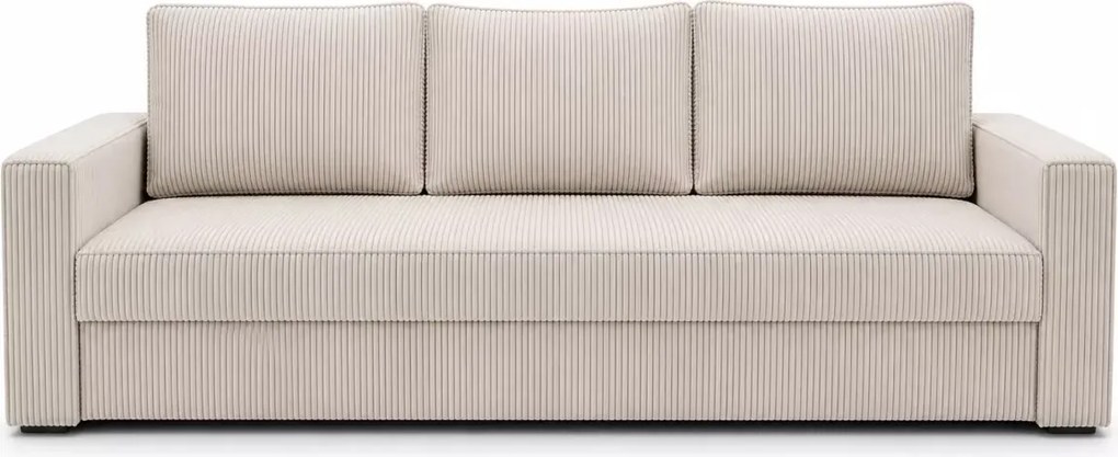 Kanapa Mirea – rozkładana sofa 3-osobowa z funkcją spania i pojemnikiem na pościel 196×145 cm
