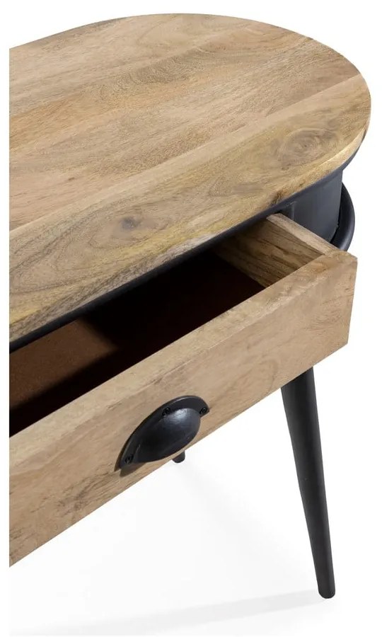 Czarna/w naturalnym kolorze konsola 38x90 cm Delhi – MOME