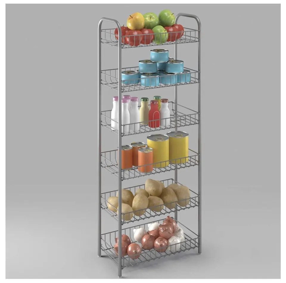 Biały metalowy regał 41x104x23 cm Monaco – Metaltex