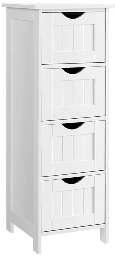 Szafka do łazienki z 4 szufladami PAULA, 30x30x82cm, biała Vasagle