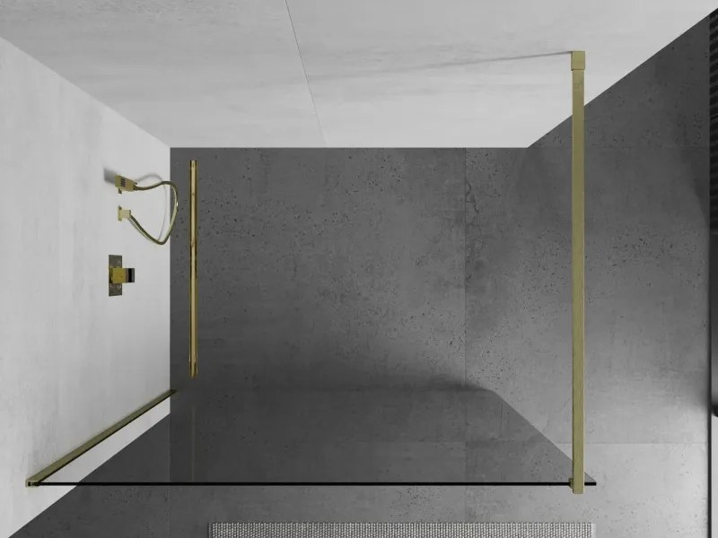 Mexen Kioto ścianka prysznicowa Walk-in 100 x 200 cm, transparent 8 mm, złota szczotkowana - 800-100-101-55-00