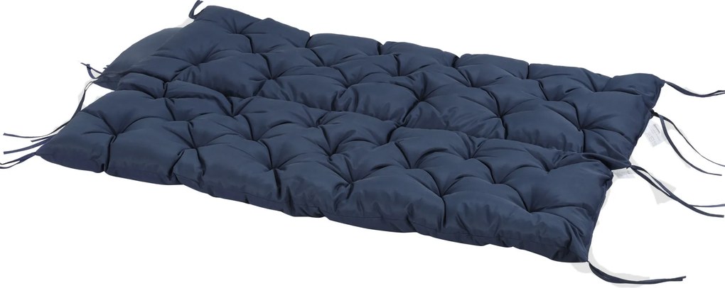 Outsunny Poduszka na Ławkę z Paskami Mocującymi, dla do 3 osób, Grube Wypełnienie Piankowe, Poduszka Siedziskowa