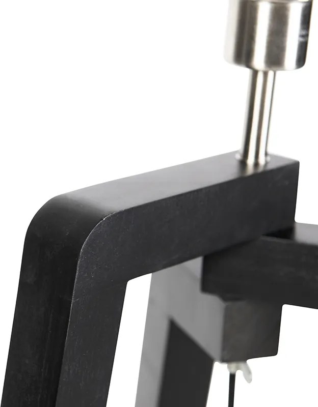 Lampa podłogowa Czarny Trójnóg z Czerwonym Kloszem ze Złotym Wnętrzem 50cm - Puros