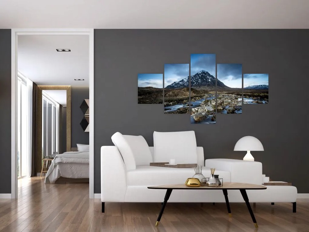 Obraz góry i rzeki (125x70 cm)