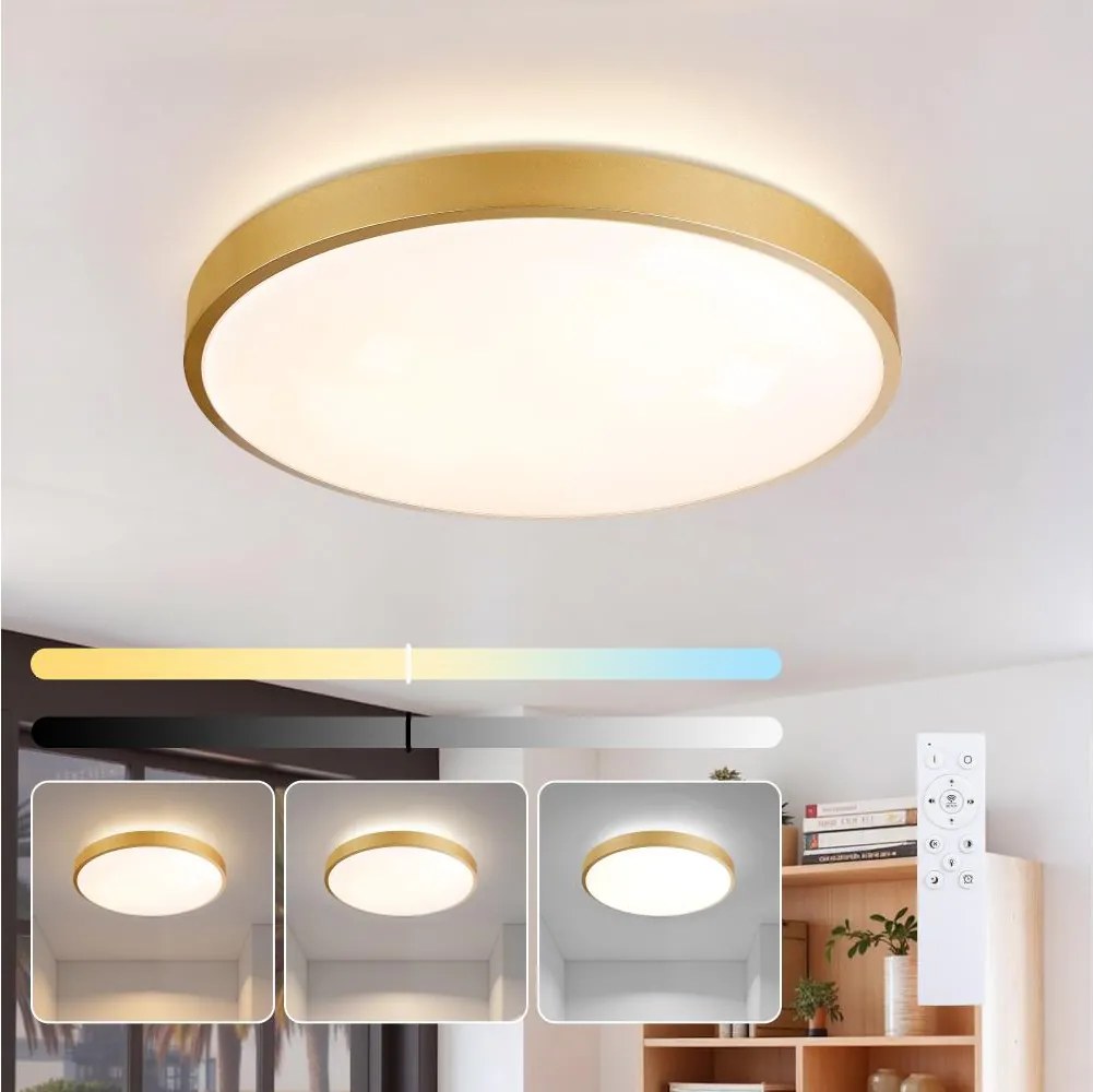 Brilagi - Ściemnialna oprawa LED GLASS POOL DOUBLE LED/60W/230V 50 cm złota + pilot