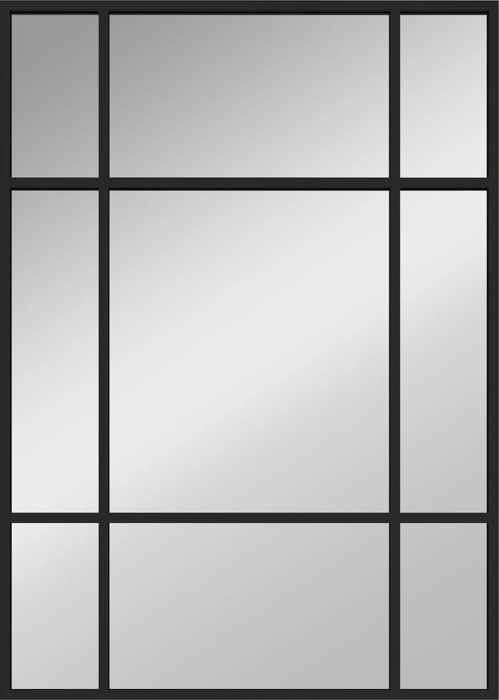 HOMCOM Lustro ścienne, dekoracyjne lustro z metalową ramą, czarne paski, szkło warstwowe, 50B x 2T x 70H cm | Aosom PL