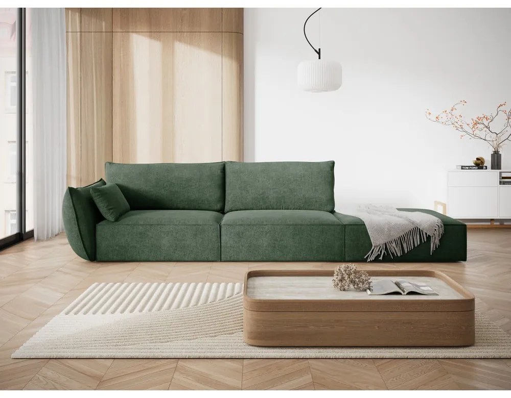 Ciemnozielony szezlong (lewostronny) Vanda – Mazzini Sofas