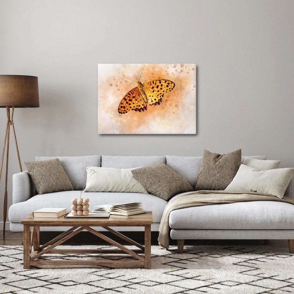 Obraz - Pomarańczowy motyl, akwarela (70x50 cm)