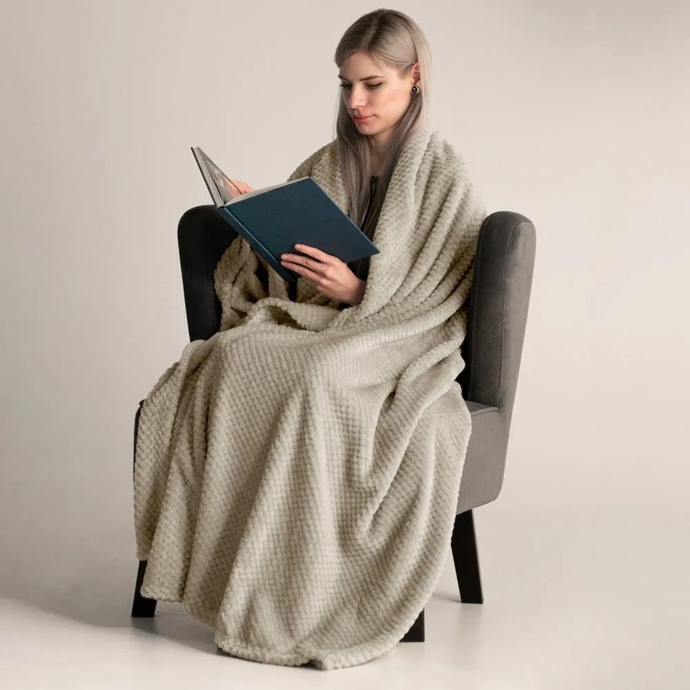 Jasnoszary koc z mikrowłókna DecoKing Henry, 170x210 cm