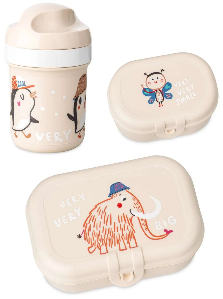 Zestaw: bidon 200 ml i śniadaniówka HOP ON AT HOME, 3-częściowy, KOZIOL