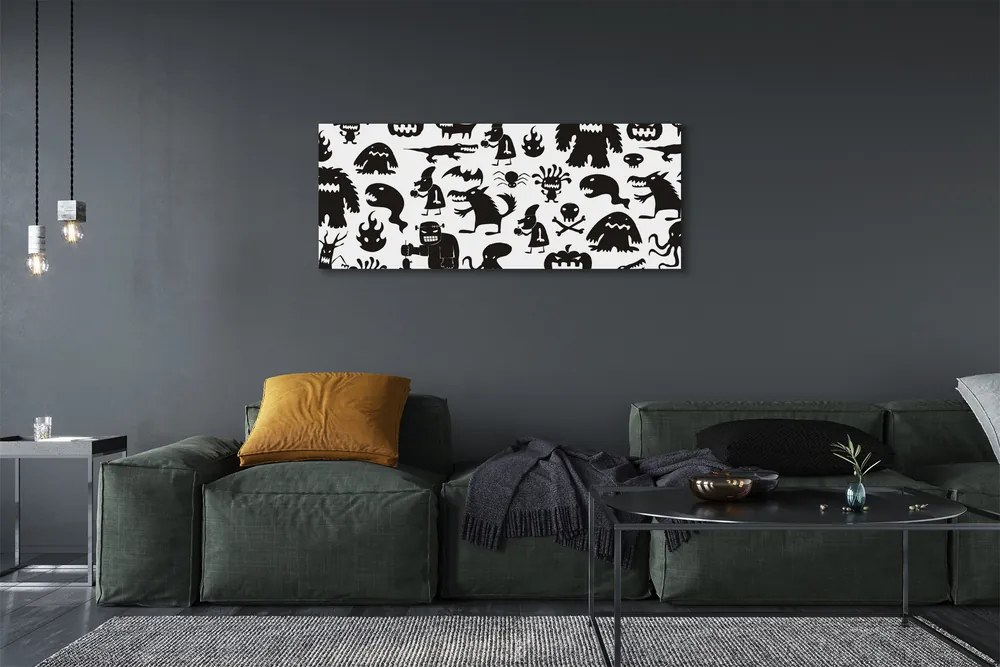 Obraz na płótnie Czarne Stwory na Białym Tle
